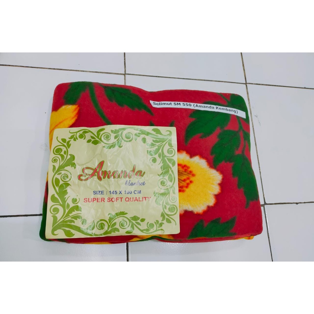 selimut dewasa motif bunga merk amanda uk.145x195cm