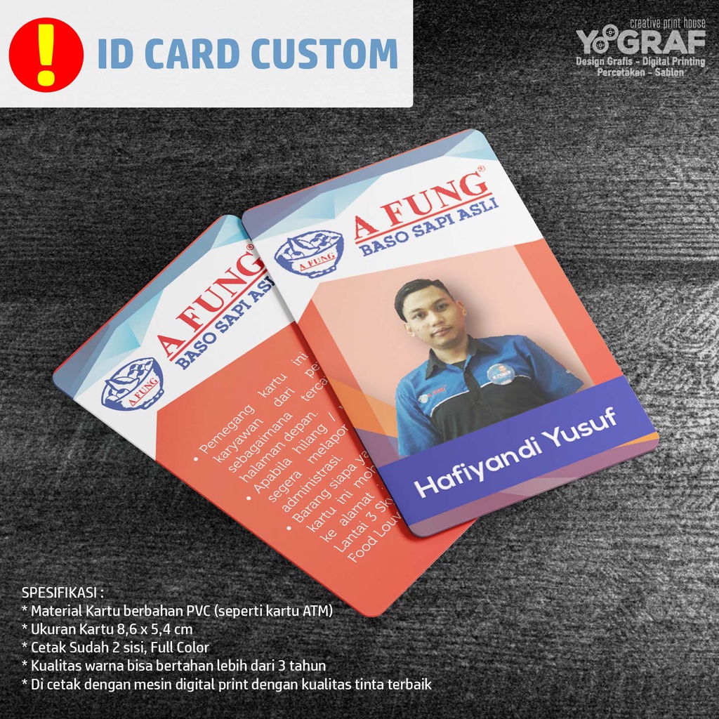 

ID Card PVC Custom Satuan