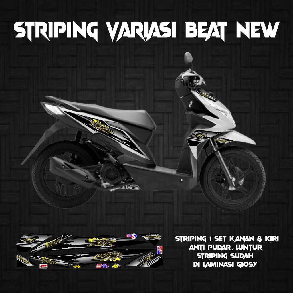 STRIPING STICKER MOTOR VARIASI BEAT NEW ICON SPOT