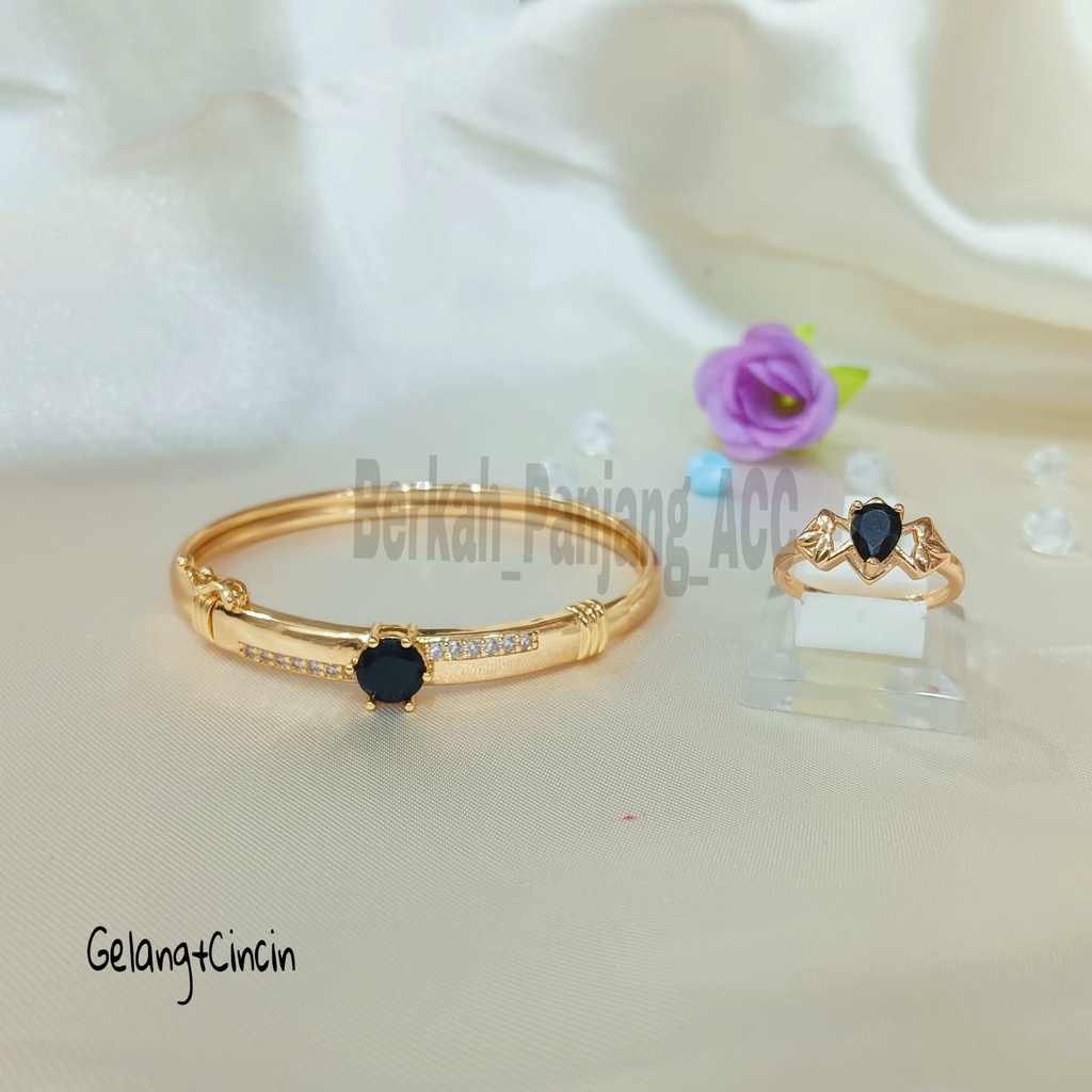 SET DEWASA DIAMOND BLACK Perhiasan super berkelas fashion korea anti karat dan anti luntur