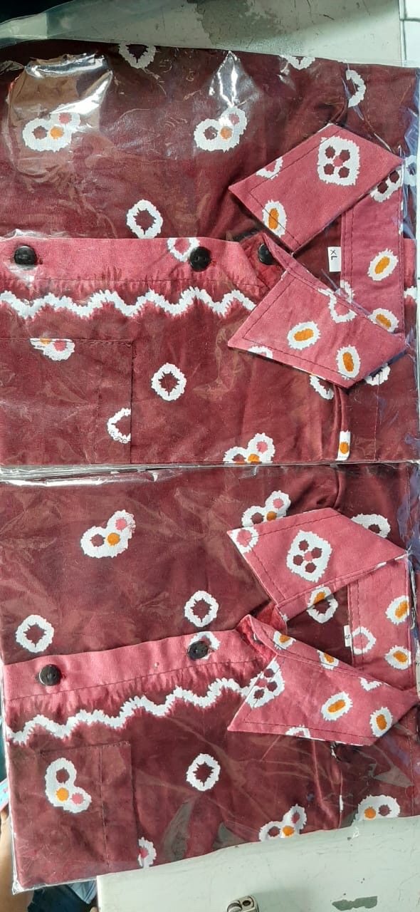 Kemeja Batik Anak Jumputan/kemeja Batik Anak Lengan Pendek/batik Anak Modern Termurah Di Pekalongan.