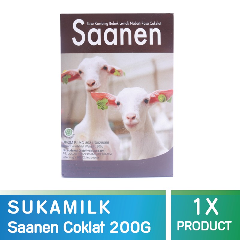 

SUKAMILK Saanen Coklat 200Gr / Susu Kambing Bubuk Murni - SKM0006
