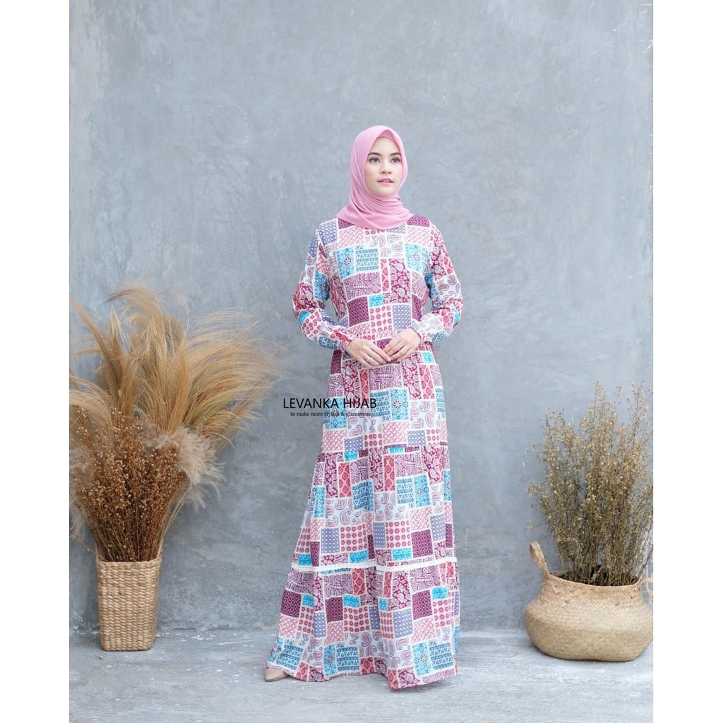 Gamis Katun Rayon Premium, Katun Rayon Motif Allsize