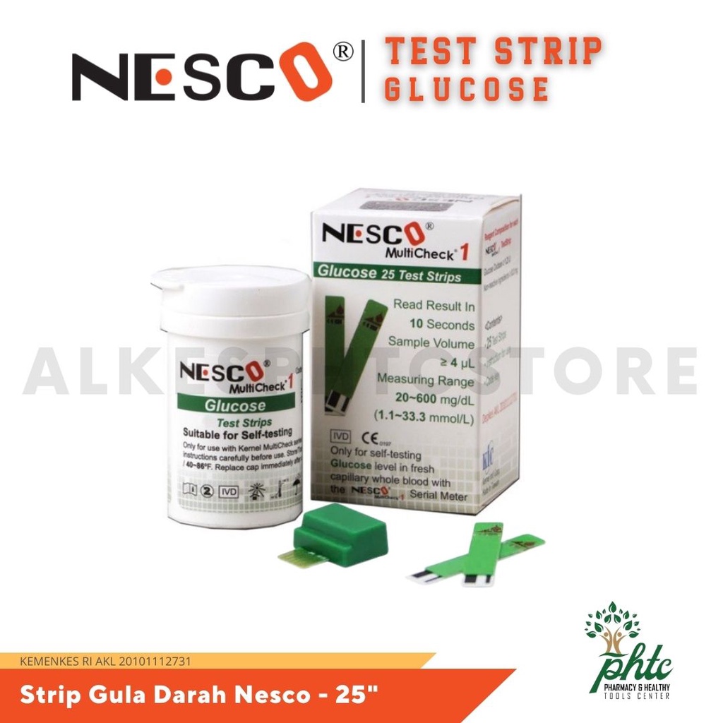 NESCO Glucose Strip Gula l Refill Stik Gula Darah Isi 25 Strip