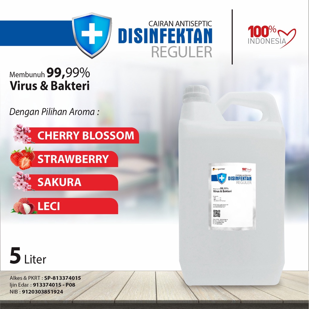 Desinfektan Reguler Varian Aroma Segar 5 Liter  / Cairan Desinfektan 5 Liter ( Jerigen )