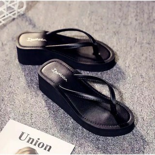 Sandal Wedges Spon Wanita | Wedges Spon Jepit Simple | Wedges Dewasa IPOMOEA