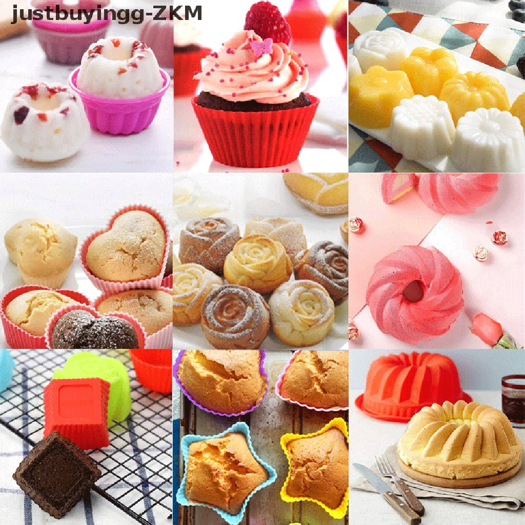 Cetakan Cupcake Bentuk Bulat Bahan Silikon Reusable