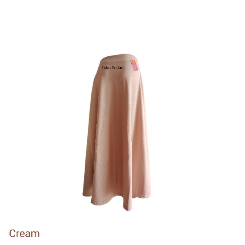 Cream Rok Payung Jodda Scuba  // Rok Payung Cream // Rok Muslim