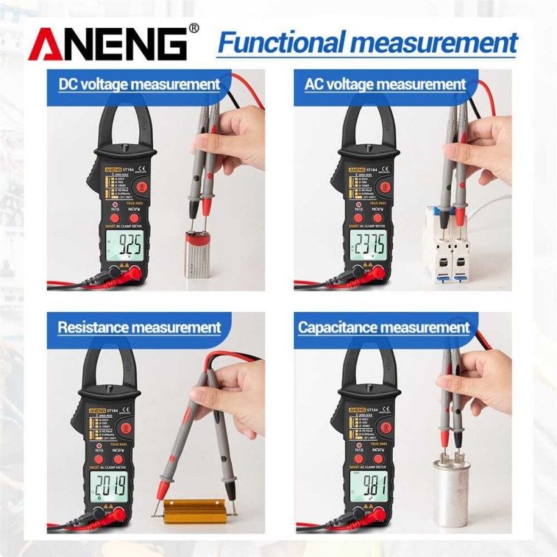 Tang Amper Multimeter Multitester Digital Voltage Tester Clamp Prob ST