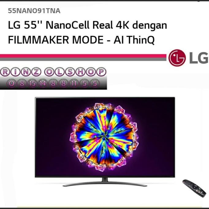 LED TV LG 55NANO91 SMART TV 4K NANO CELL THINQ AI DOLBY ATMOS Termurah