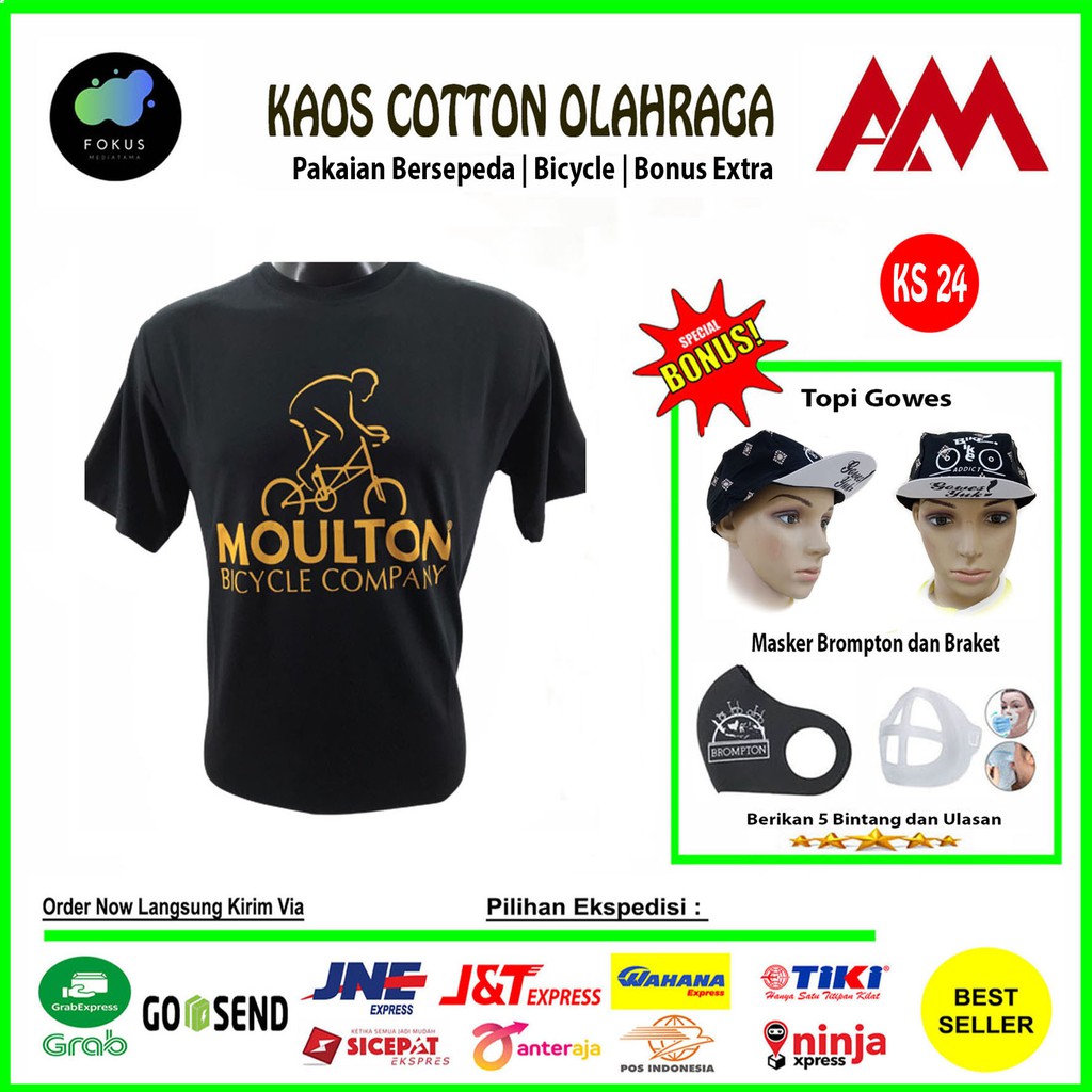 Kaos Sepeda Alex Moulton Tshirt Gowes Bersepeda (Moulton Gold)