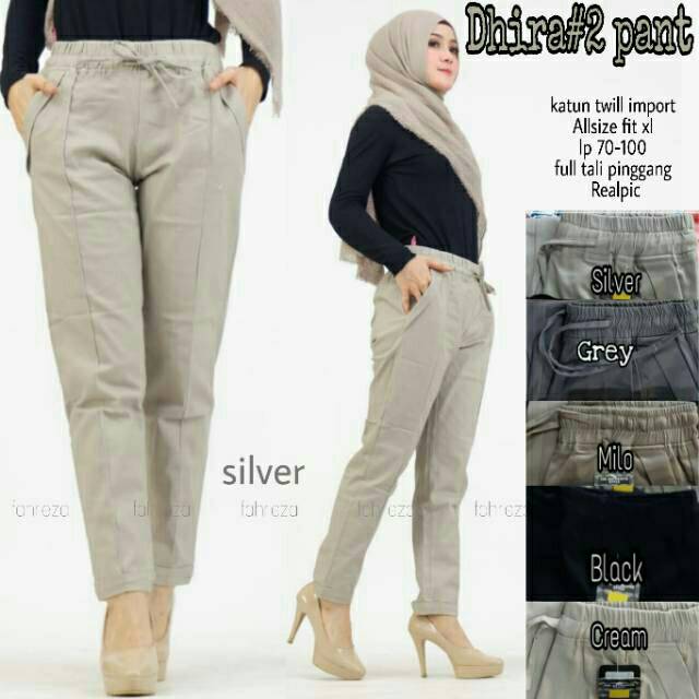 BAGGY PANT katun Tuwil Import, Dewasa/ full tali pinggang/Allsize fit XL/ Lp 65 - 100