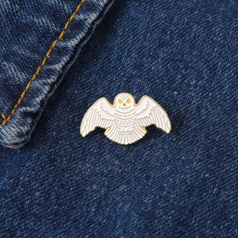 Bros Pin Enamel Bentuk Hewan Burung Elang Putih Untuk Hadiah Teman