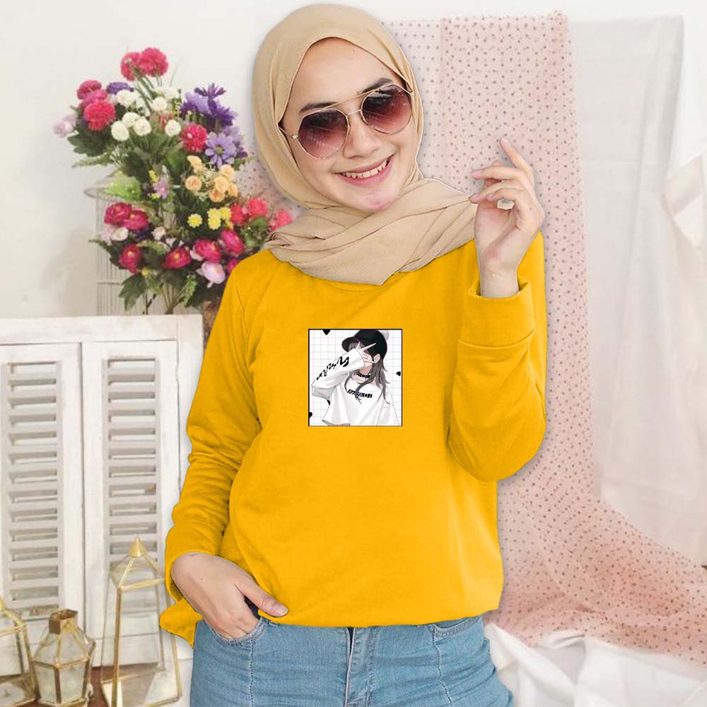 SWEATER WANITA CREWNECK,GRIL STYLE PAKAIAN WANITA.