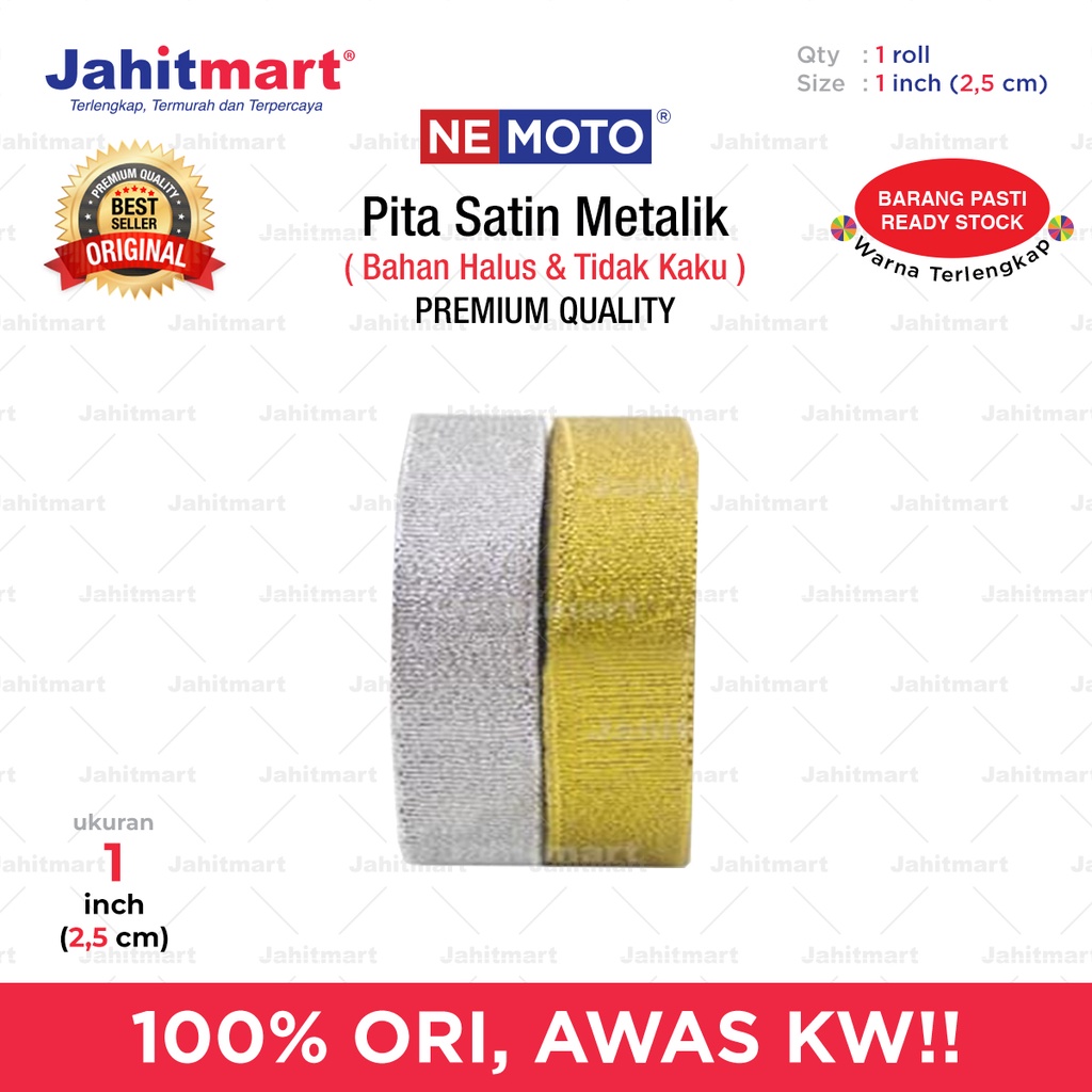 

PITA SATIN 1 INCH - 2.5 CM PER ROLL METALIK