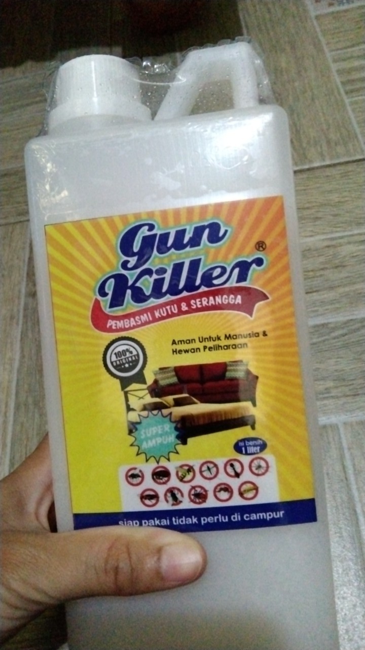 Pembasmi Kutu Kasur Tungau Anti Kutu Busuk Obat Kutu Gun Killer 1 Liter Free Botol 100ml