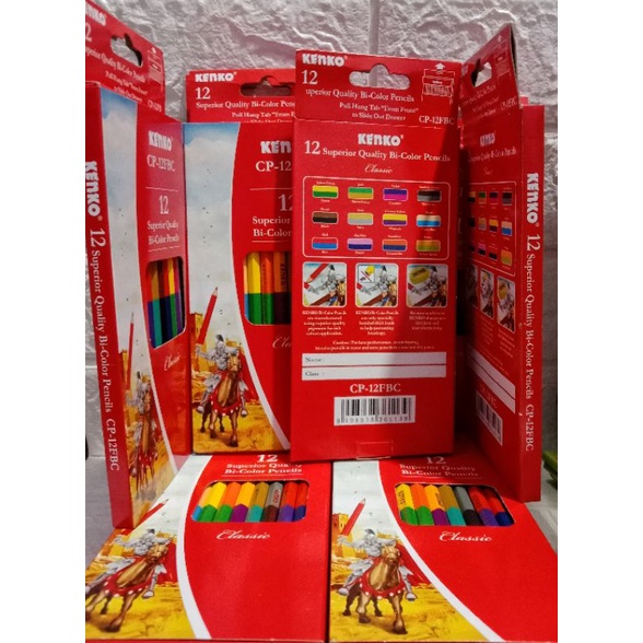 

PENCIL WARNA KENKO 12 SUPERIOR QUALITY BI-COLOR PENCILS CLASSIC