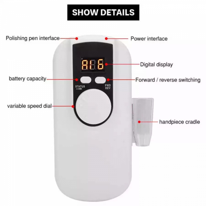 Mesin Poles Kuku Portable Adjustable Low Noise Dengan Baterai Rechargeable Untuk Manicure