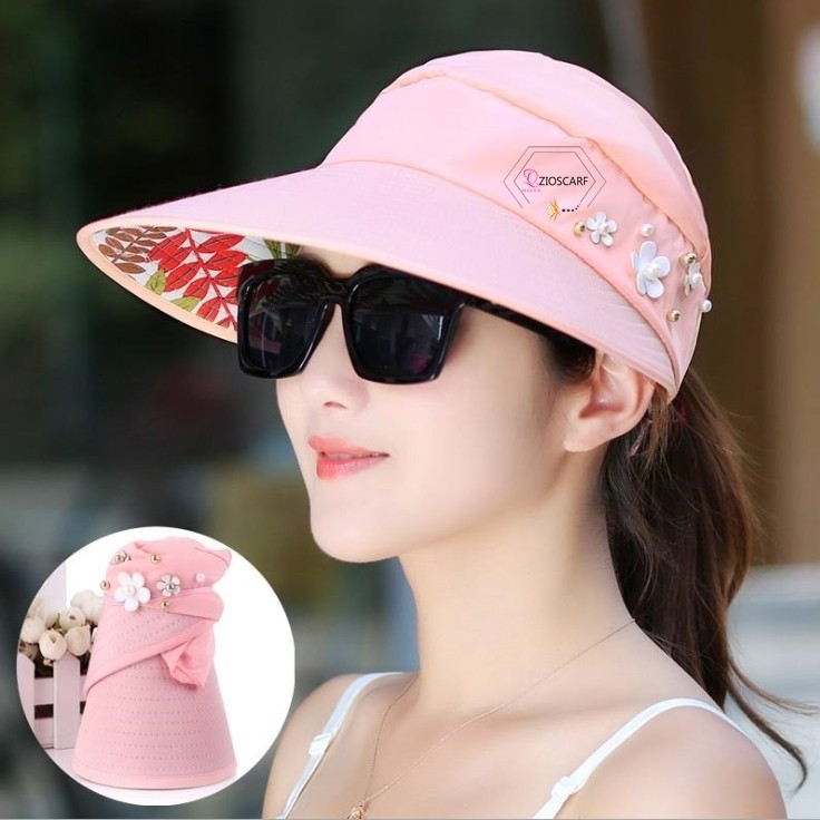 TOPI VISOR PANTAI OUTDOOR PELINDUNG ANTI UV MATAHARI TOPI LIPAT LEBAR WANITA PRIA IMPORT ZIO ZC