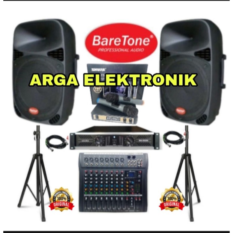 speaker baretone 15 inch paket sound system + power original