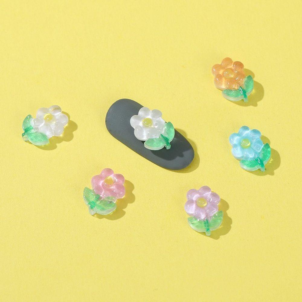 AUGUSTINA Augustina Gaya Korea Pesona Kuku Transparan Manis Permen Warna Kristal Bening Bentuk Bunga DIY Bahan Nail Art Dekorasi Nail Art