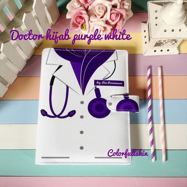 

Binder doctor hijab purple white (bisa ganti warna)