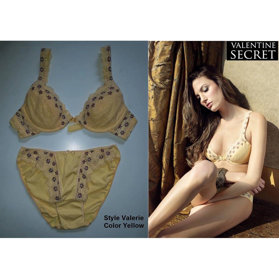 Bra set with panty Valentine Secret style Valerie color yellow