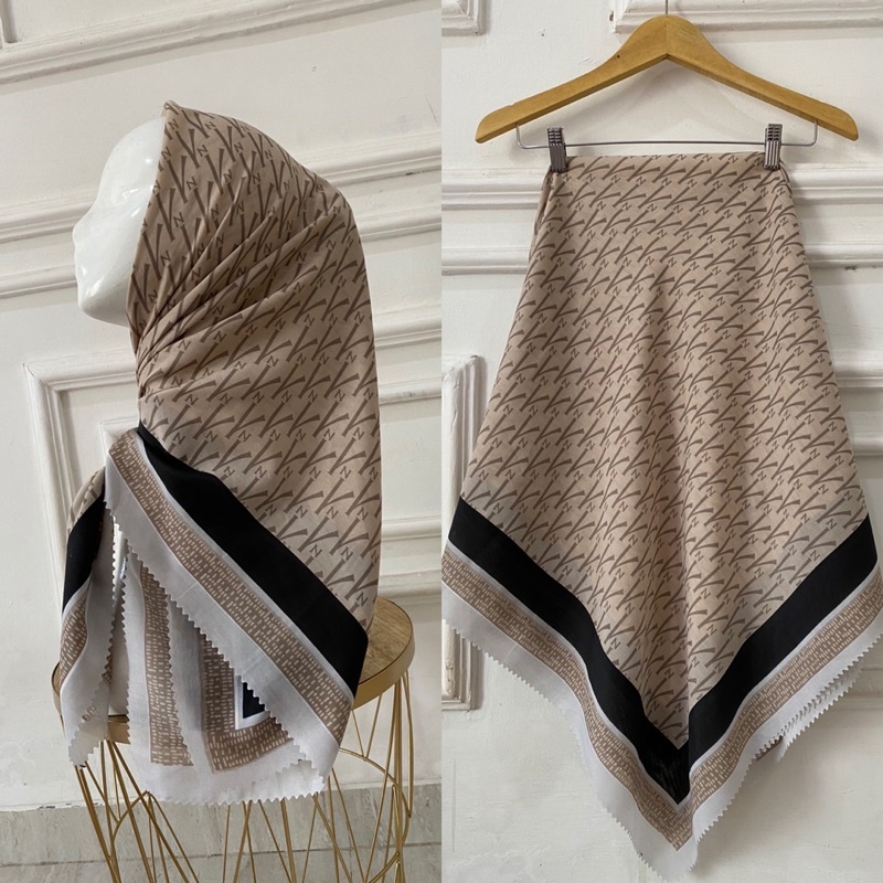 COD Hijab segiempat Voal Motif VN 188 Gratis Pouch Hijab