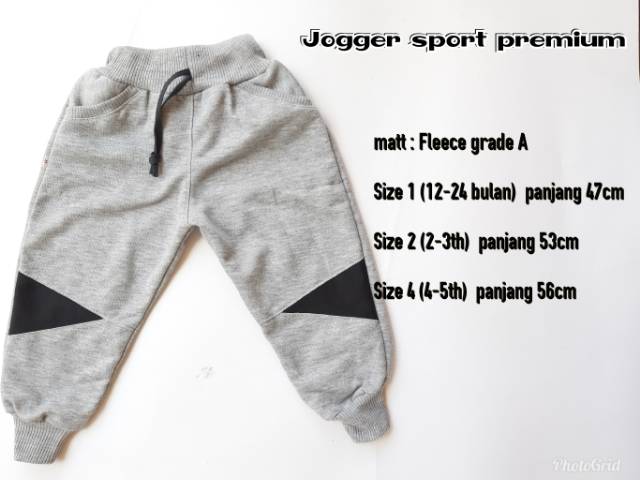 PILIH WARNA JOGGER FLEECE ANAK GRADE A