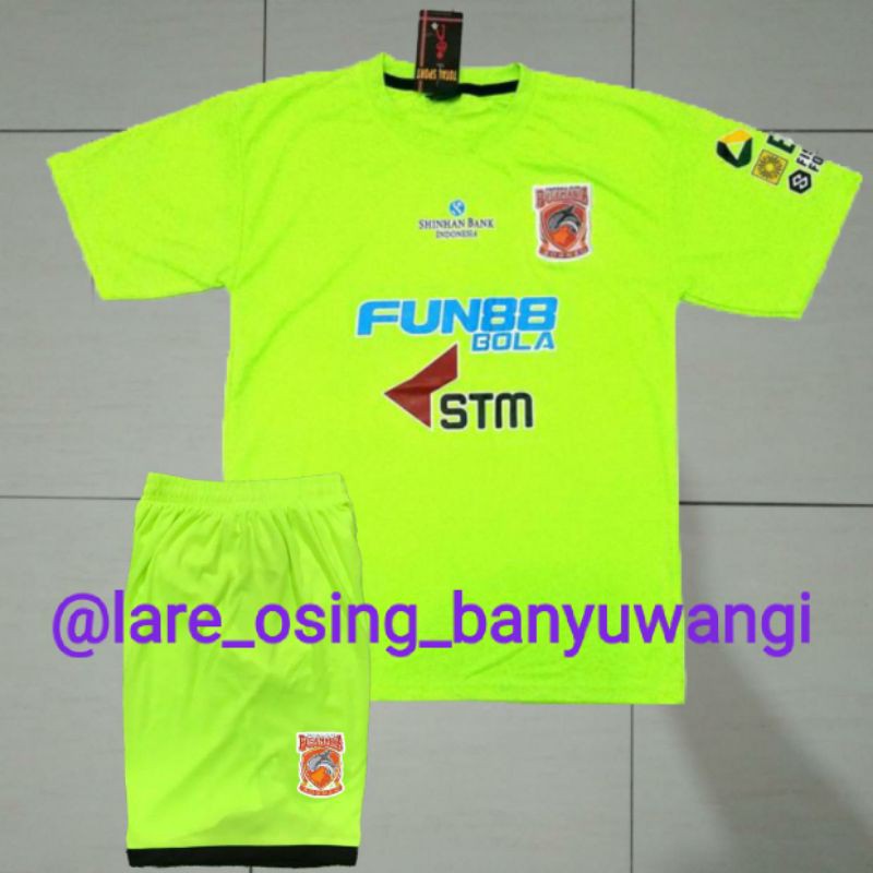 SETELAN DEWASA BORNEO FC KIPER 2018 GK HIJAU STABILO LIGA 1 JERSEY CELANA LOKAL