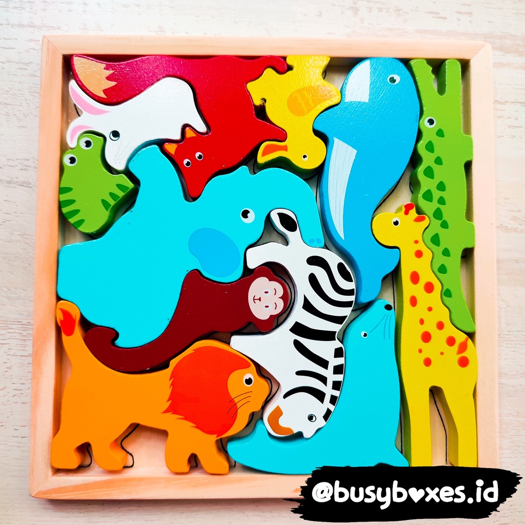 [busyboxes.id] puzzle hewan wooden toys puzzle kayu puzzle 3D