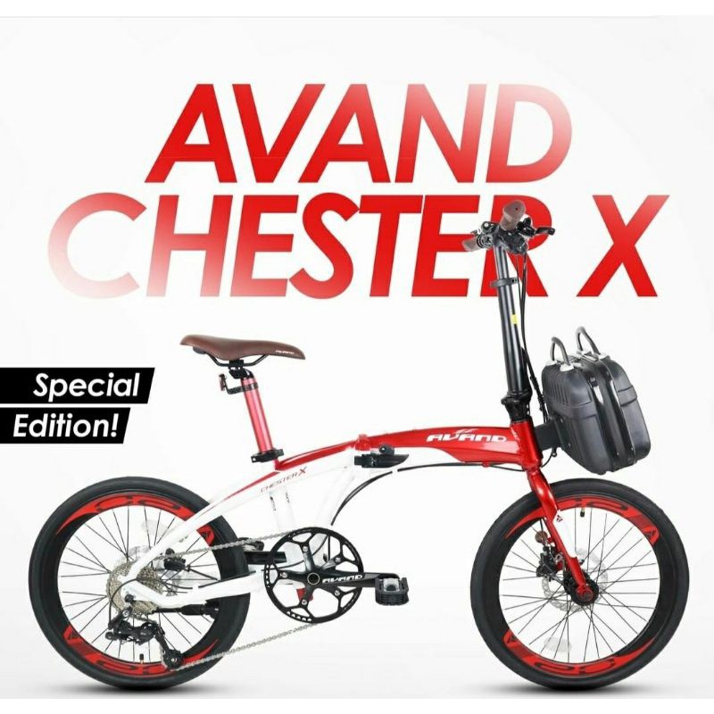 Sepeda Lipat Avand Chester X MERAH PUTIH Edisi 2020