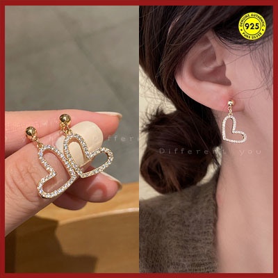 Anting Tusuk Lapis Emas 18K Bentuk Hati Anti Alergi / Karat Untuk Wanita