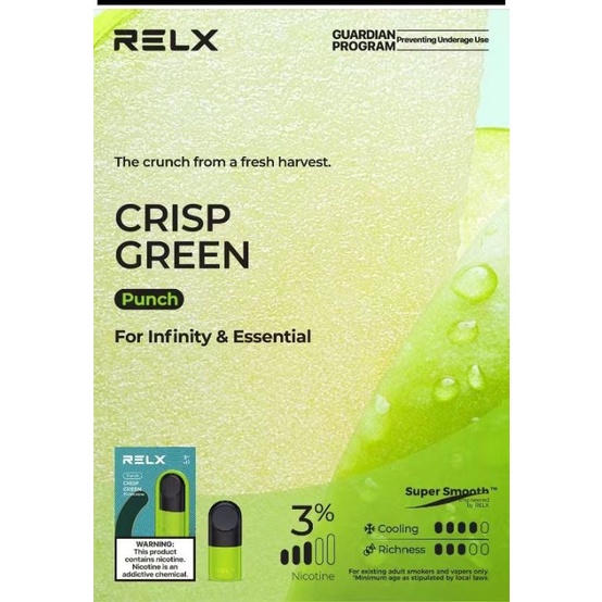 Relx Infinity Essential 1 pack 2 pods Crisp Green