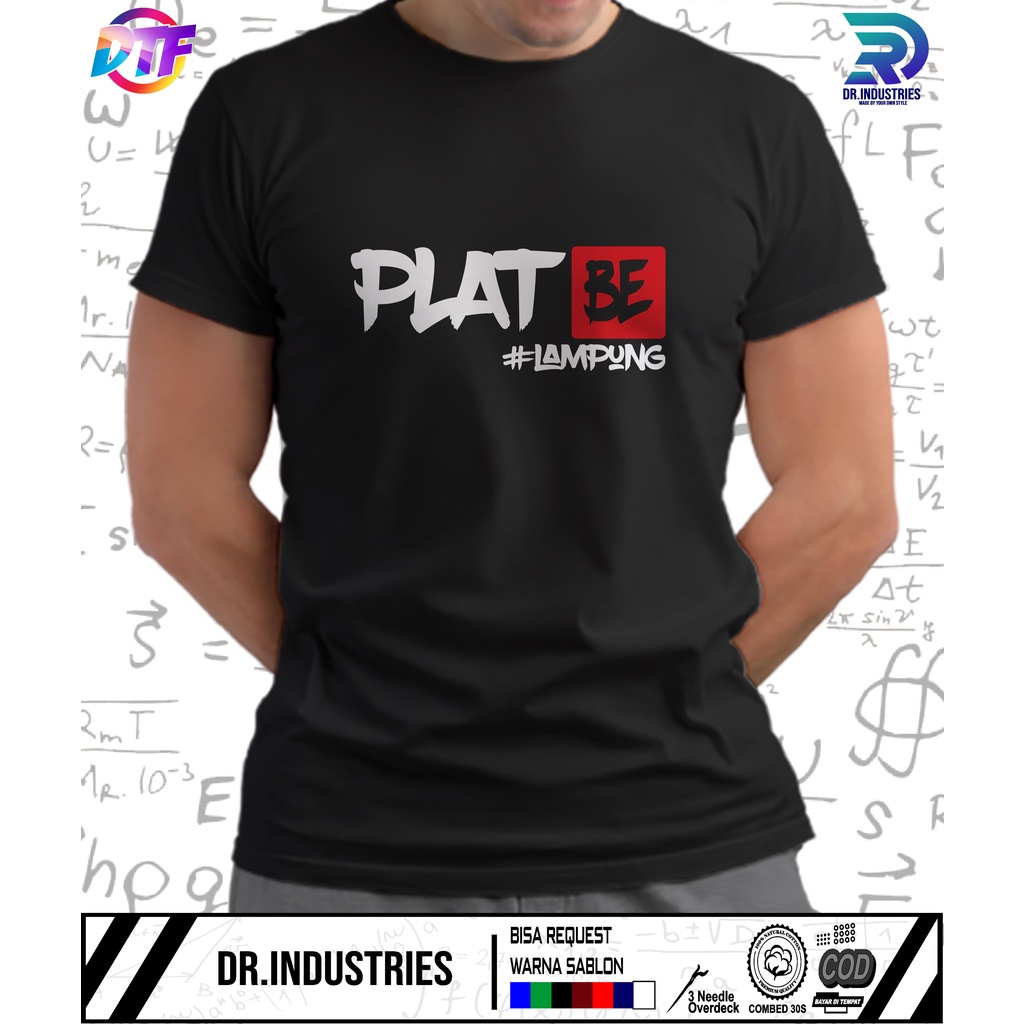 Kaos Plat BE Lampung Cotton Combed 30s NC Sablon DTF Dr.Industries
