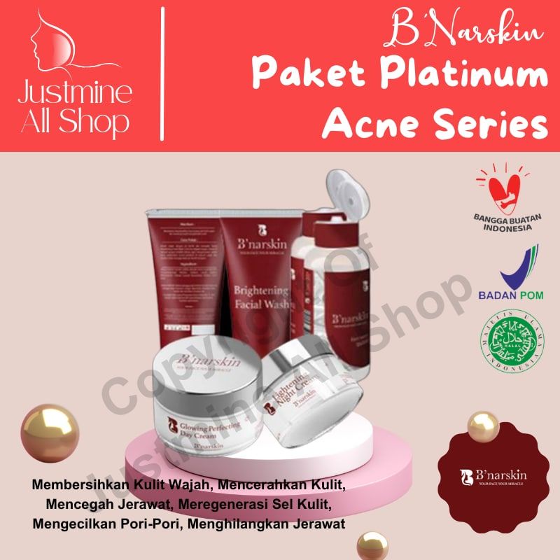 PAKET PERAWATAN WAJAH B'NARSKIN PEMBERSIH JERAWAT FLEK WAJAH GLOWING PEMUTIH WAJAH BPOM HALAL MUI