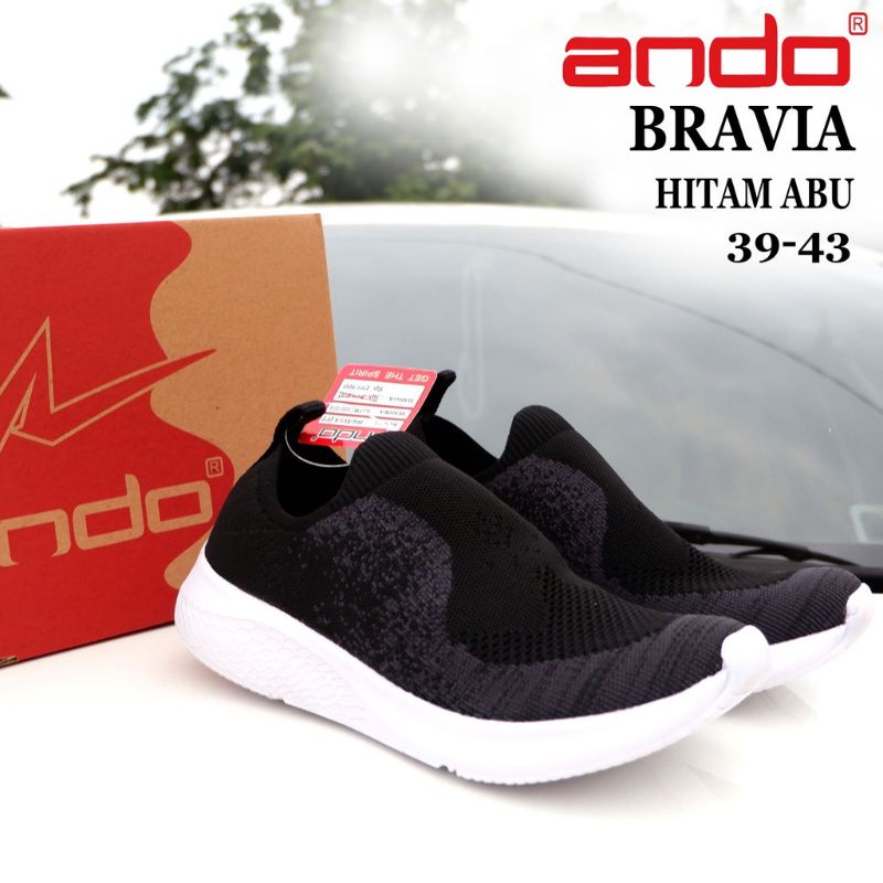SEPATU ANDO BRAVIA - SEPATU ANDO RAJUT TIPE SLIP ON PRIA