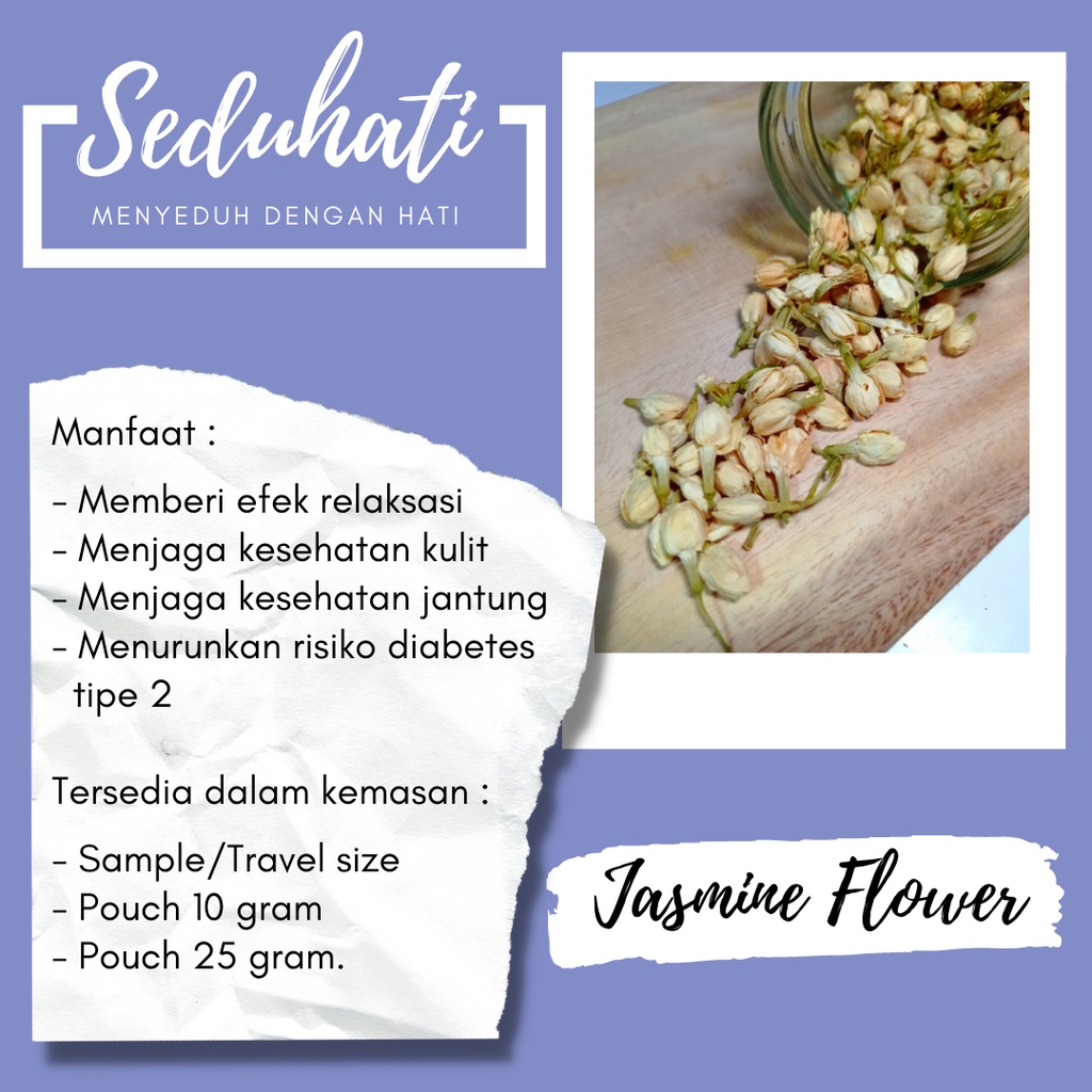 

Seduhati Teh Bunga Jasmine/ Jasmine Flower Tea / Teh Bunga Herbal - Tea Tube/ Hampers/Hadiah Unik