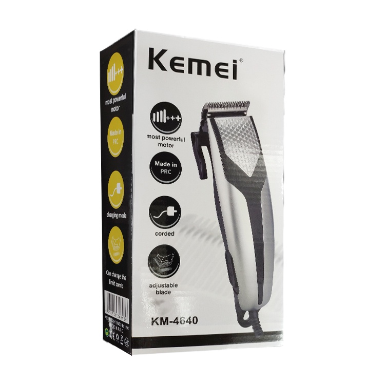 Alat Cukur Rambut Listrik Kemei KM-4640 Paket Alat Cukur, Gunting &amp; Sisir Fitur