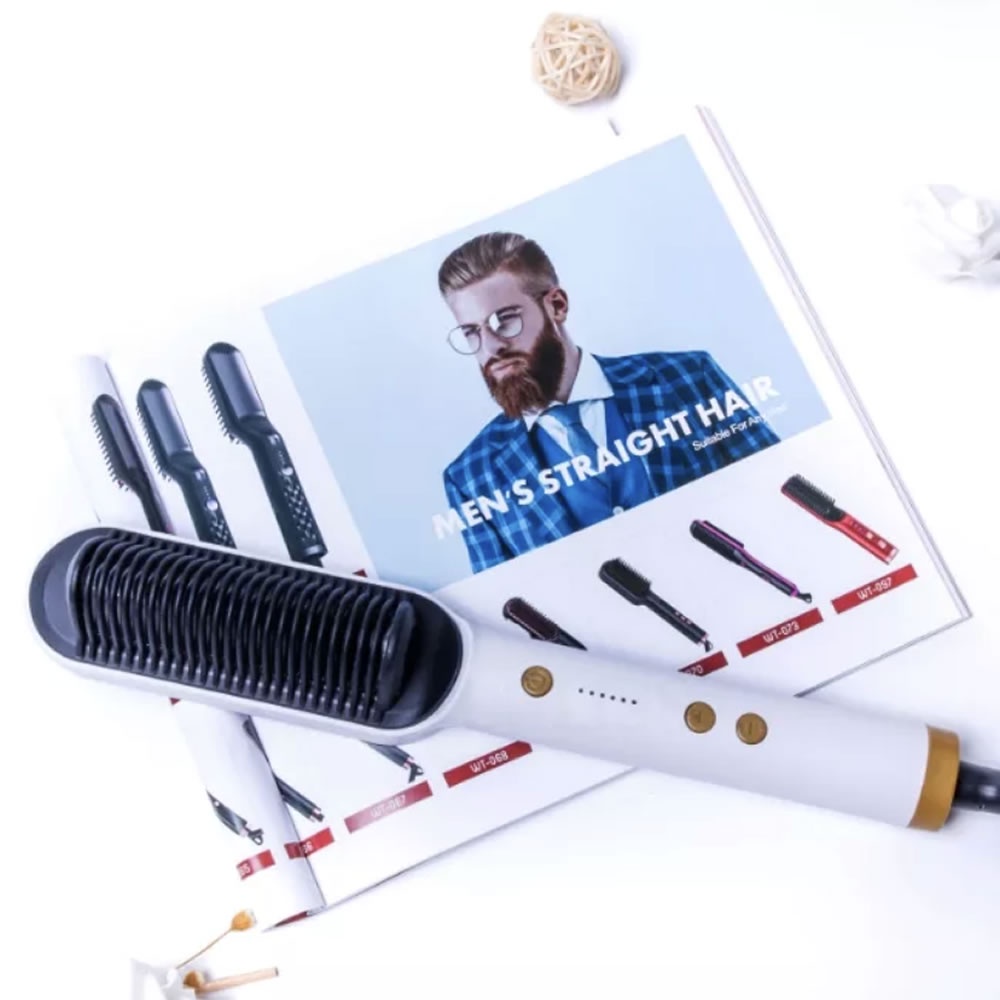 Sisir Catokan Pelurus Rambut Lurus dan Keriting 2in1 Catok Suhu Rambut Straightener Combs