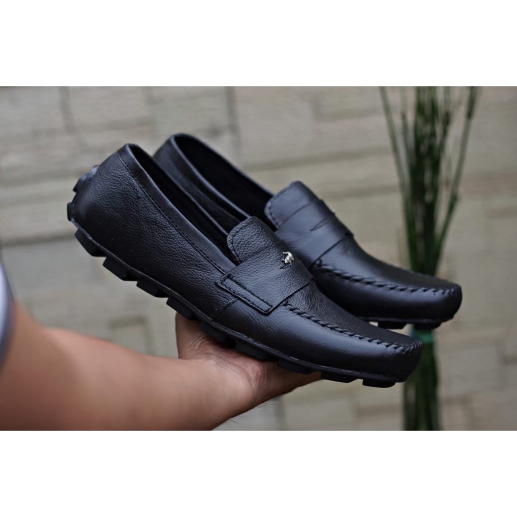 CRDL|Sepatu Slip On Pria Original Semi Formal Pantofel Hitam Main Kondangan Kerja Kantor Casual Kasual Selop Slop Santai Cowok Trendy