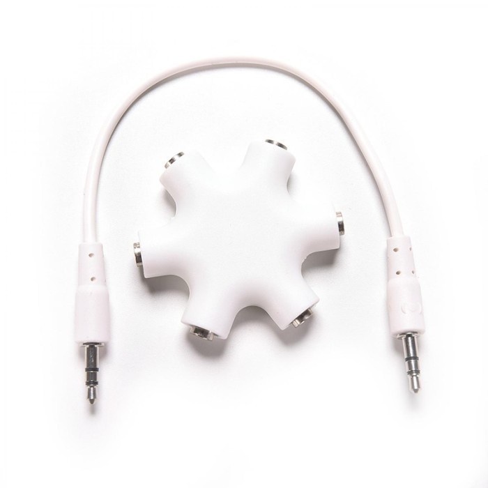 FMFIT Adapter Spliter Splitter 6 Port Male to 5 Female Audio Headphone 3.5mm