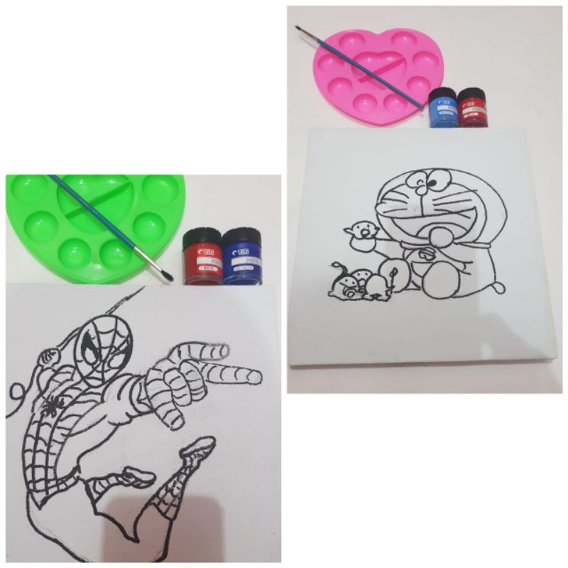 

painter kit anak (kanvas lukis, cat, kuas, palet)