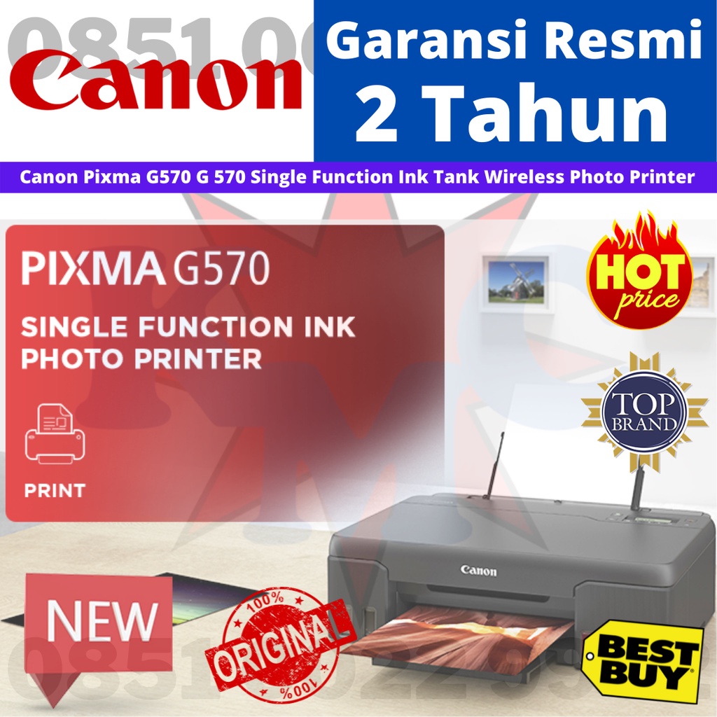 CANON PIXMA G570 G 570 SINGLE FUNCTION  INK TANK WIRELESS PHOTO PRINTER