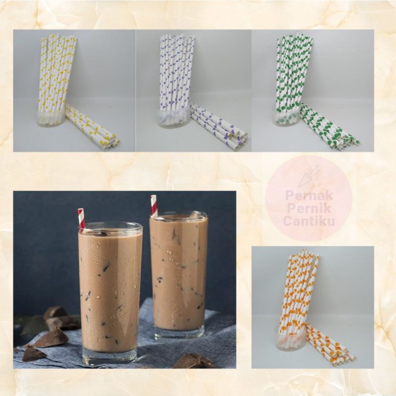 Sedotan Kertas / Paper Straw Isi 25pcs