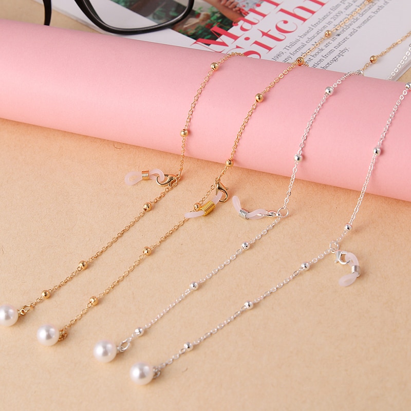 Fashion Pearl Pendant Mask Glasses Chains Lanyards For Women Eyeglasses Cord Lanyard Neck Strap Lanyard Necklace Jewelry