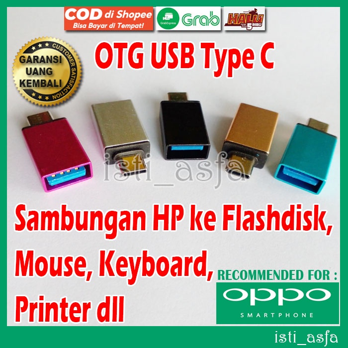 Sambungan OTG USB Type C untuk HP OPPO RENO 4F 5 5F 6 6F 2 2F 3 3F 4 FIND X RX17 A91 R11S PLUS A5 A9