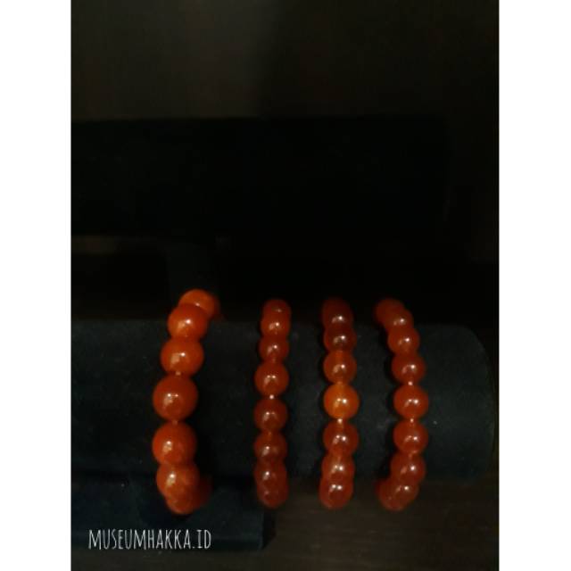 Gelang giok batu alam merah red jade/natural jade giok