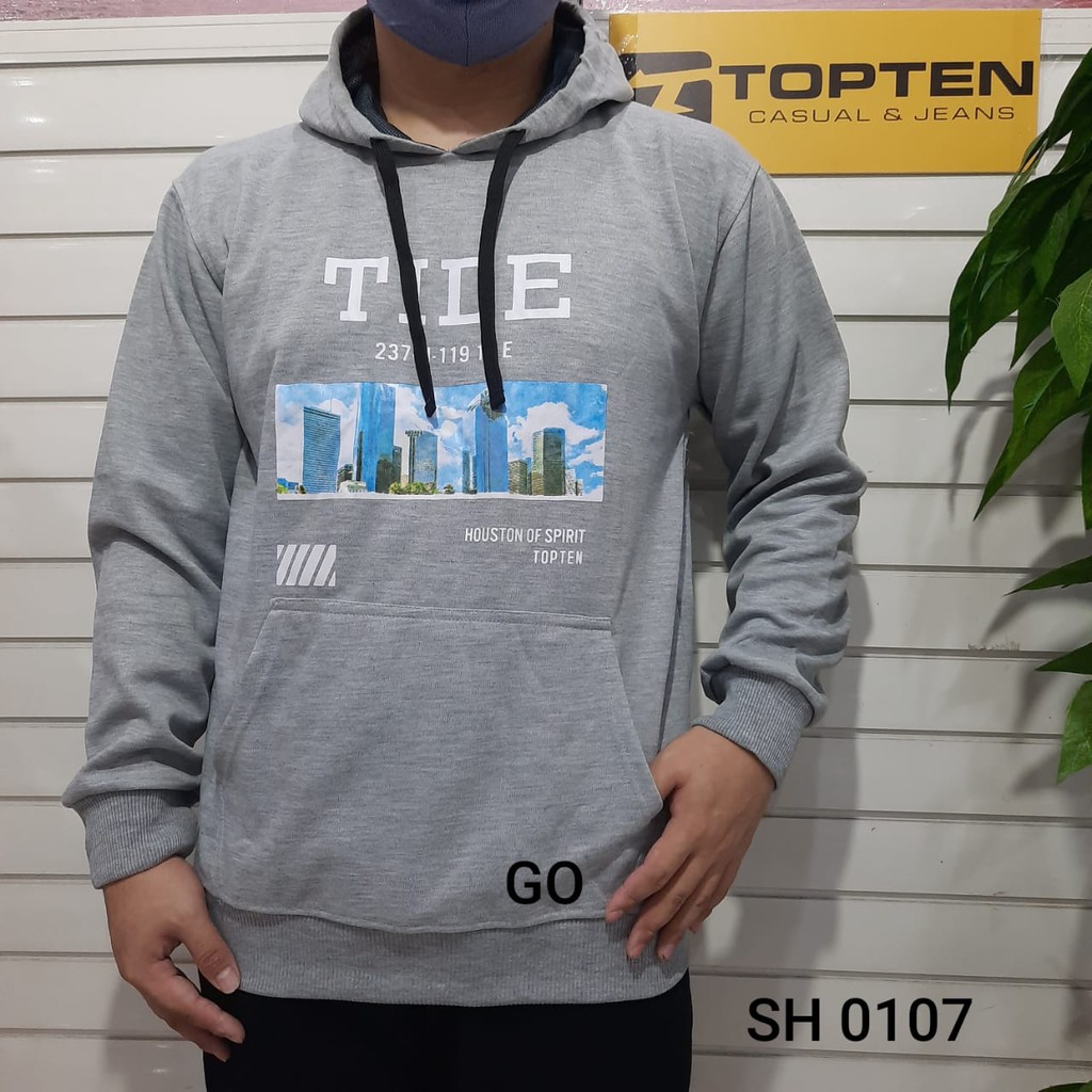 gof M TOPTEN SWEATER Pakaian Pria Outerwear Sweater Cardigan Hoodie Casual Motif Lengan Panjang