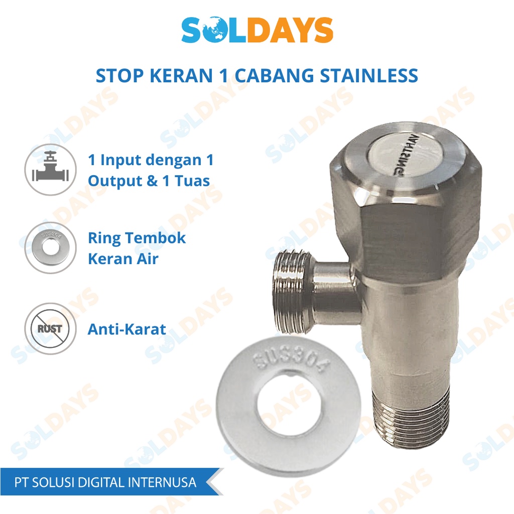 Stop Keran Single/Stop Keran 1 Cabang/Angle Valve/Stainless Steel 304